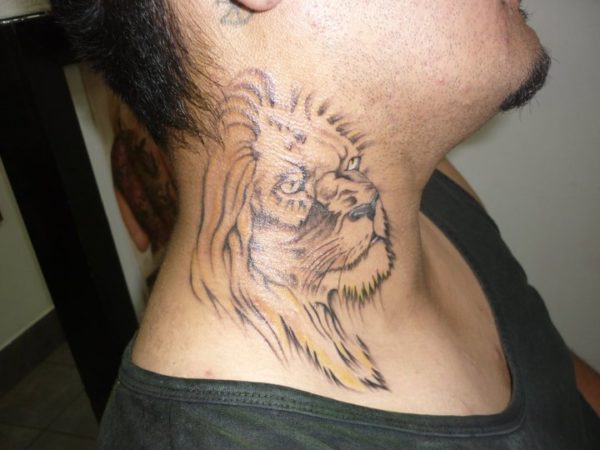 Lion Neck Tattoo