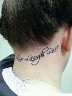 Live Laugh Love Tattoo On Neck 