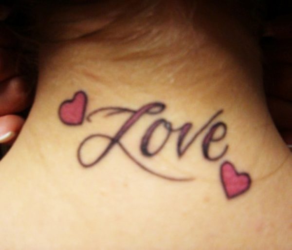 Love Heart Neck Tattoo