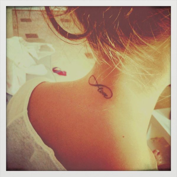 Love Infinity Neck Tattoo