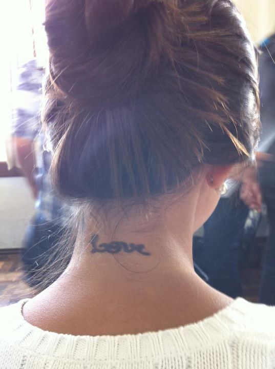 Love Word Neck Tattoo