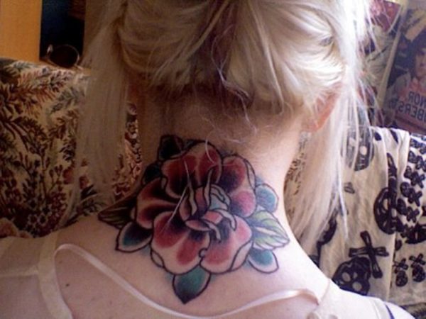 Lovely Red Flower Tattoo