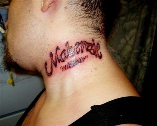 Makenzie Gangster Tattoo On Neck