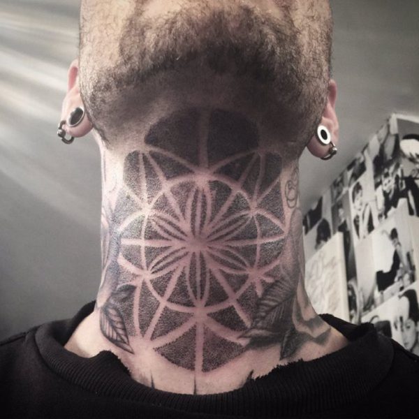 Mandala Neck Tattoo Design 