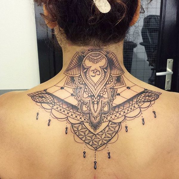 Mandala Neck Tattoo Design