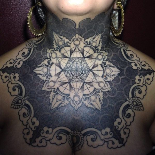 Mandala Neck Tattoo