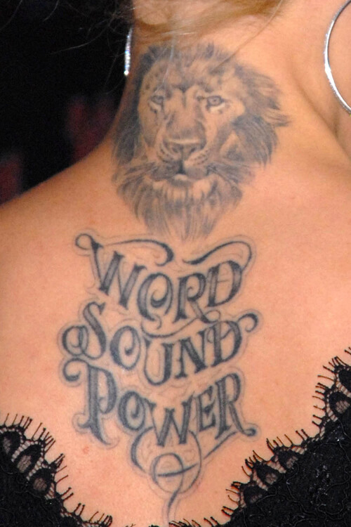 Marvelous Lion Tattoo On Neck