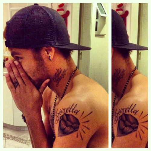 Marvelous Neymar Jr Neck Tattoo