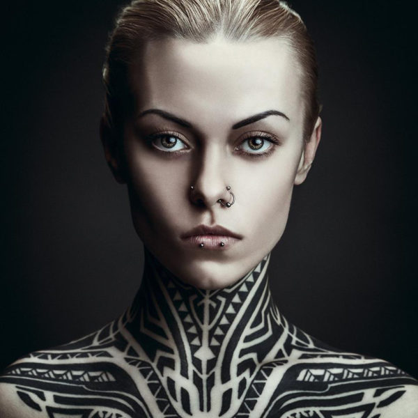 Marvelous Tribal Neck Tattoo