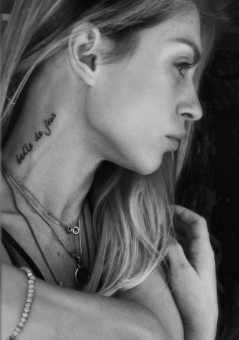 Marvelous Words Tattoo On Neck