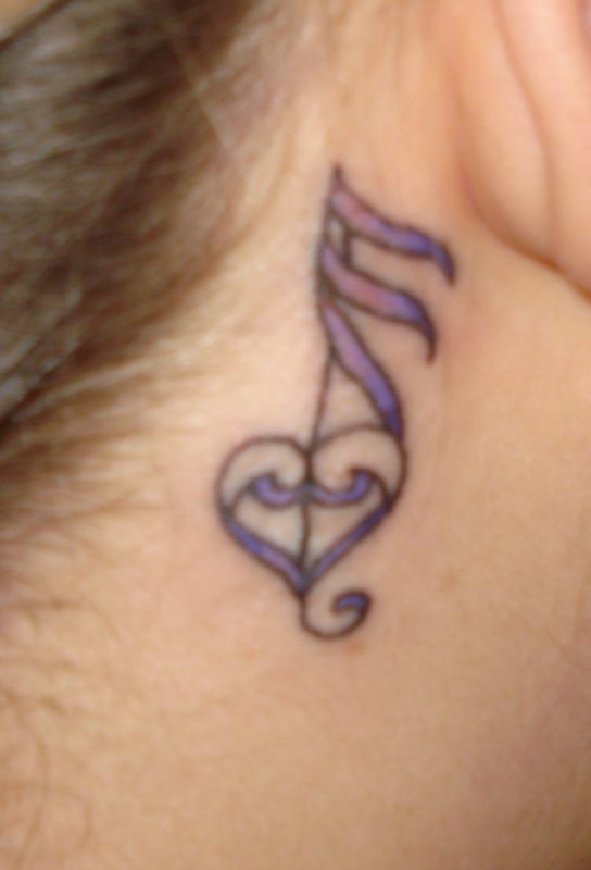 Music Love Heart Tattoo