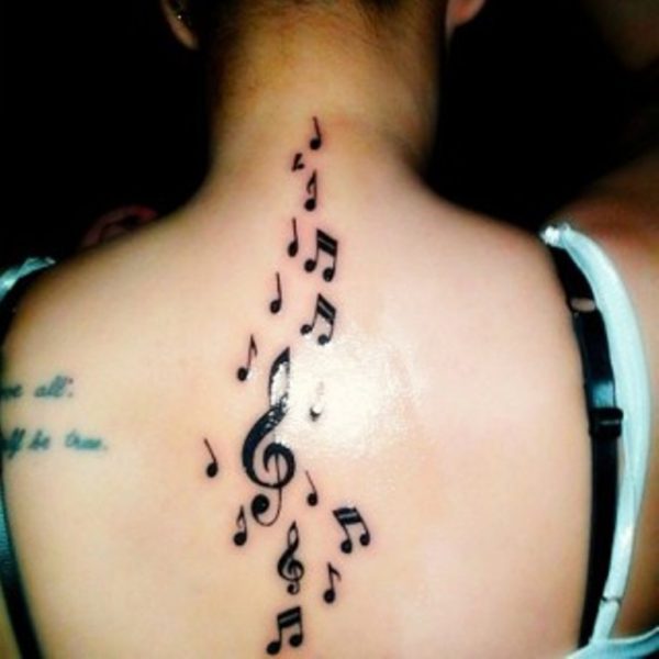 Music Note Tattoo On Neck