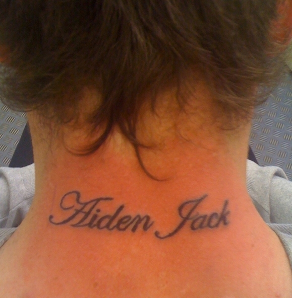 Name Letter Tattoo On Neck