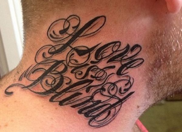 Name Letters Neck Tattoo