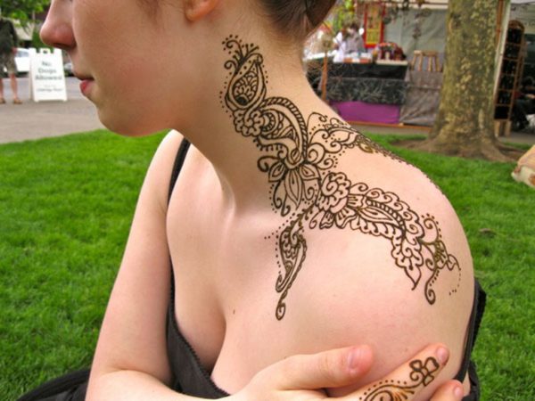 Neck Henna Tattoo