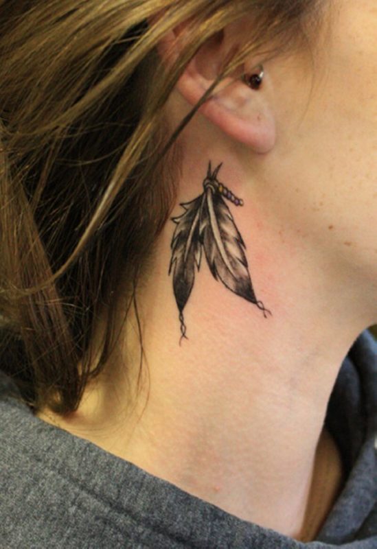 Neck Tattoo Behind Ear