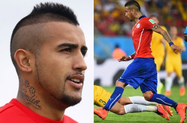 Neck Tattoo Of Arturo Vidal