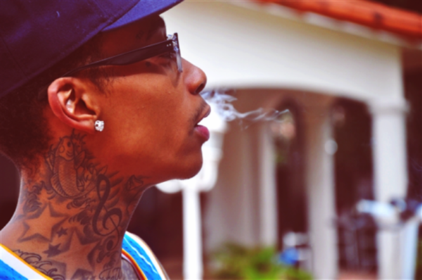 Neck Tattoo On Wiz Khalifa