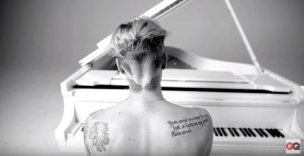 Nice Justin Bieber Neck Tattoo