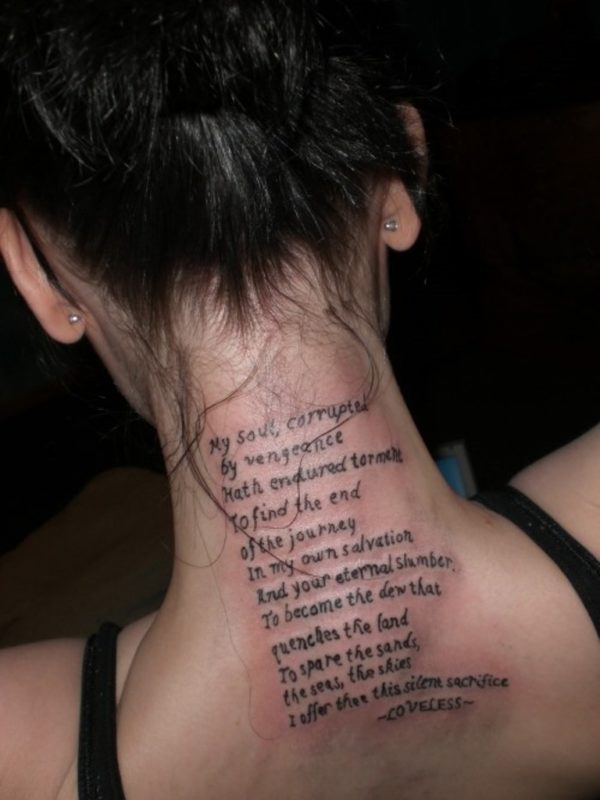 Nice Lettering Tattoo For Women