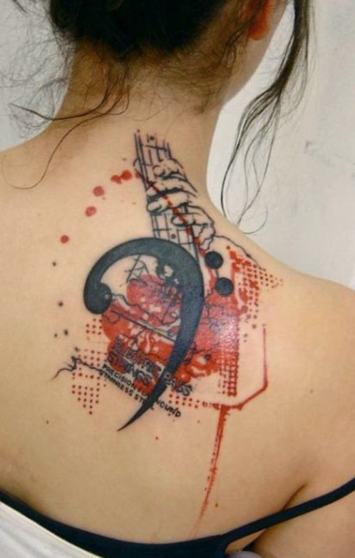 Nice Music Neck Tattoo Design