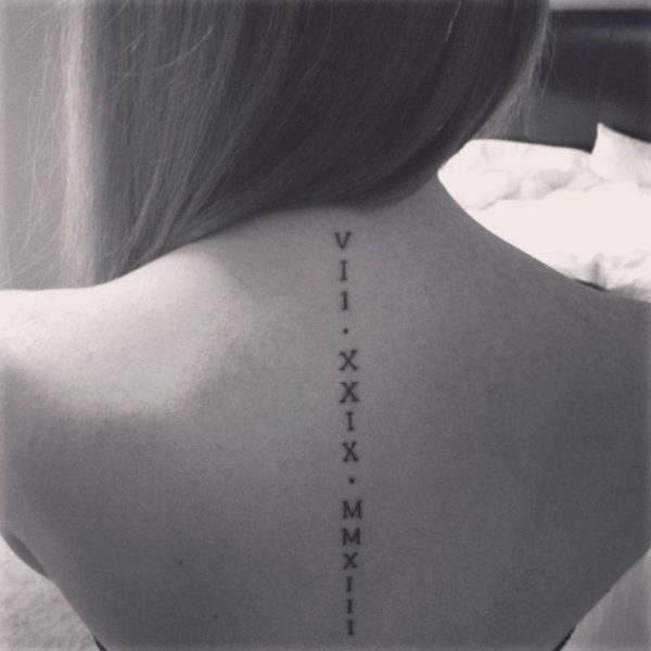 Nice Roman Numeral Tattoo On Neck