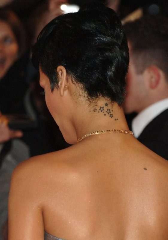 Nice Stars Neck Tattoo