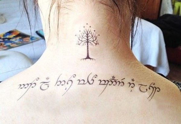 Nice Tree Neck Tattoo