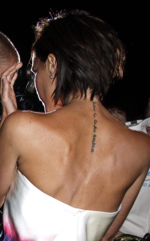 Nice Victoria Beckham Tattoo Design