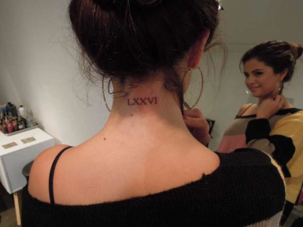 Numeric Verse Tattoo On Neck