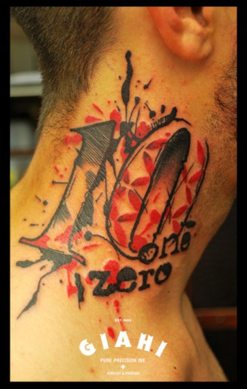 One Zero Neck Tattoo