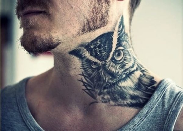 Out-stand Owl Neck tattoo