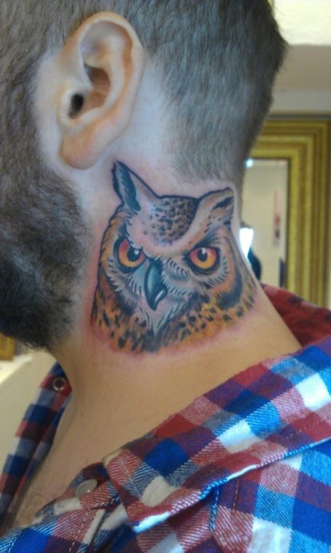 Owl Face Tattoo