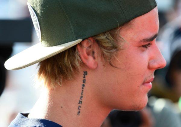 Patience Neck Tattoo Of Bieber-