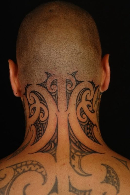 Polynesian Neck Tattoo