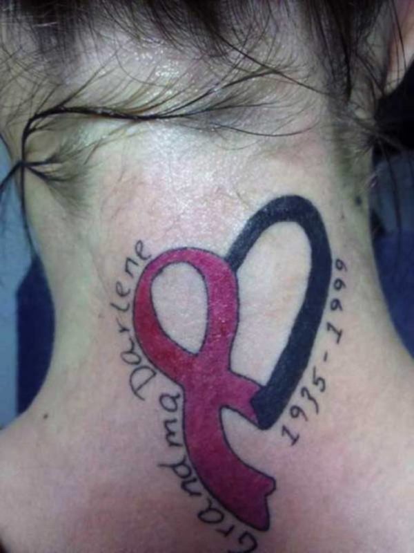 Pretty Heart Tattoo On Neck