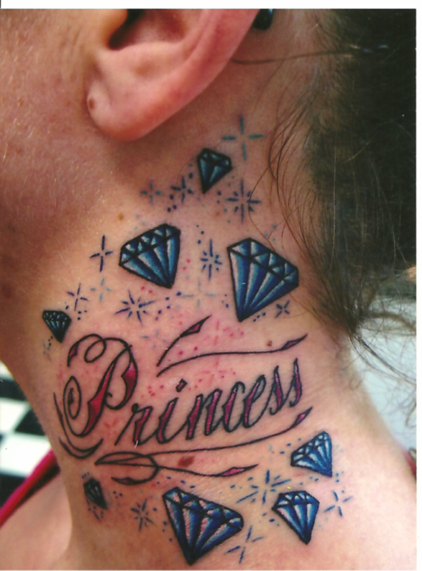 Princess Tattoo On Neck