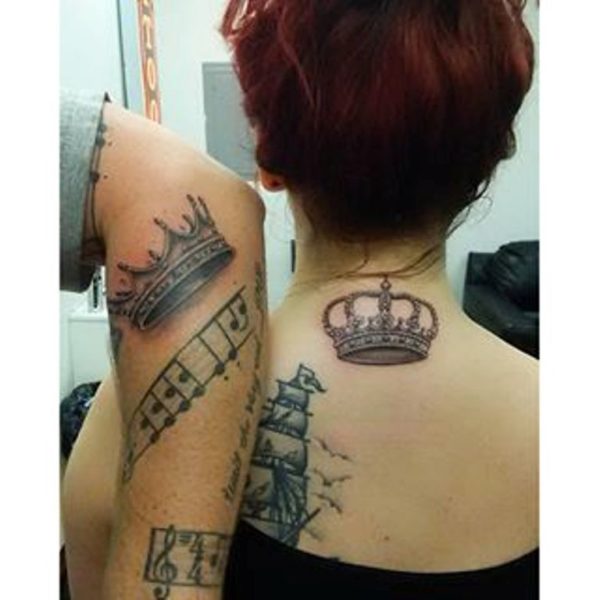 Queen Tattoo On Neck Back