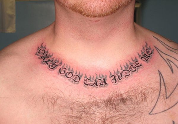 Quote Tattoo On Neck