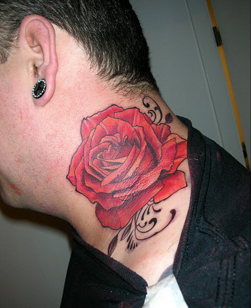 Red Rose Tattoo For Men