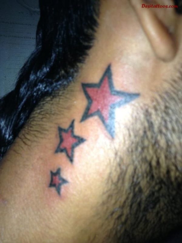 Red Star Neck Tattoo