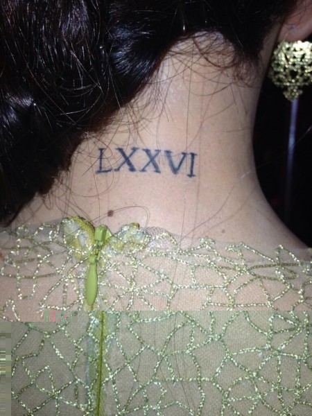 Roman Numeral Tattoo On Neck