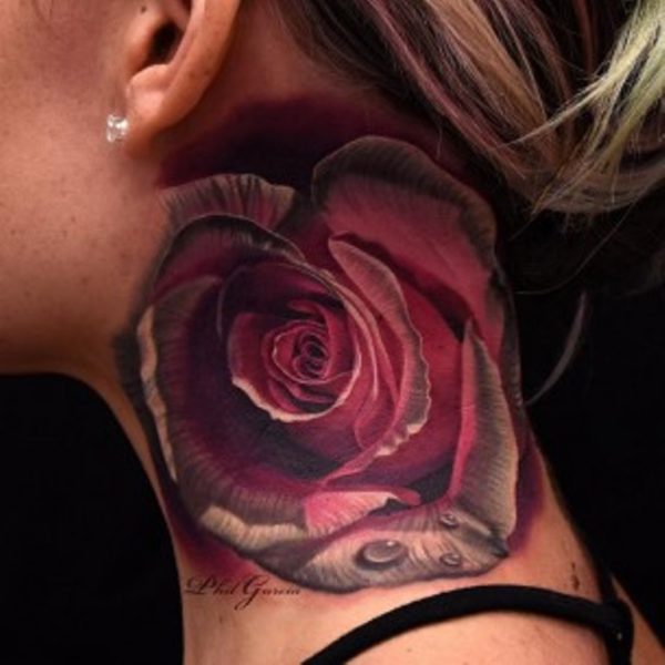 Rose Neck Tattoo