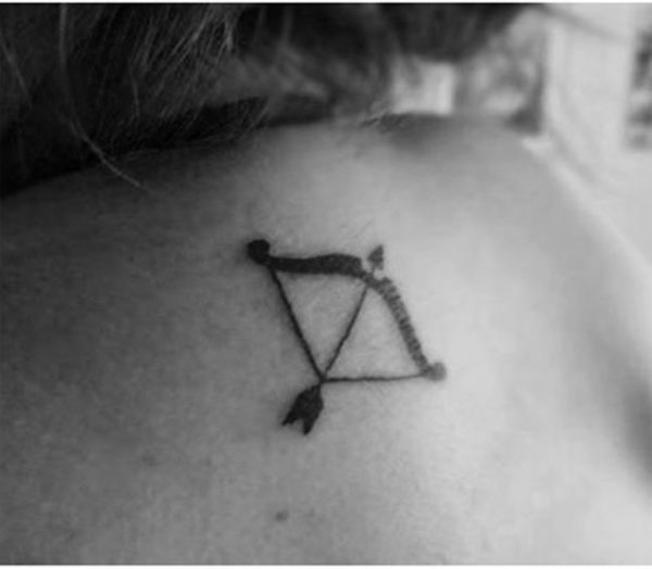 Sagittarius Tattoo On Back Neck