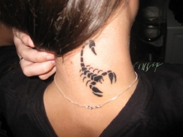 Scorpion Tattoo On Neck