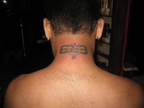 Shiv Ji Neck Tattoo On Neck