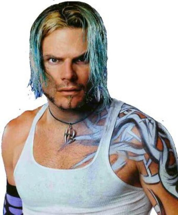 Silver Color Jeff Hardy Neck Tattoo