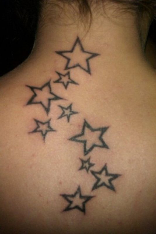 Simple Black Stars Tattoo