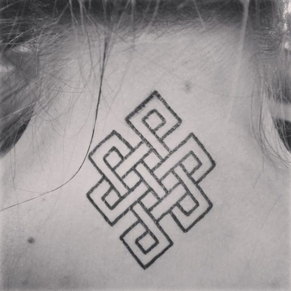 Simple Celtic Tattoo On Neck