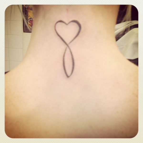 Simple Heart Neck Tattoo